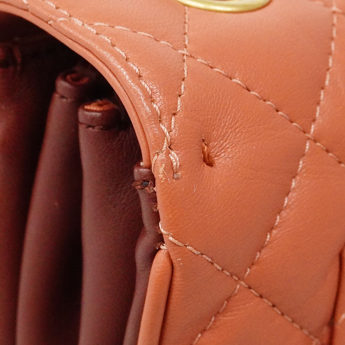 Chanel Shoulder Bag Quilted Lambskin Pink Red Gold — view 8