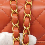 Chanel Shoulder Bag Quilted Lambskin Pink Red Gold — view 9