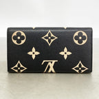 Louis Vuitton Wallet Monogram Empreinte Bicolor Portefeuille Sarah Black Beige — view 9