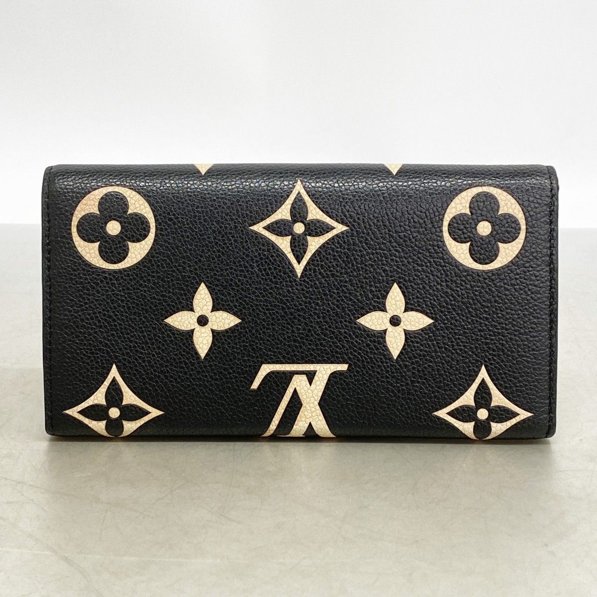 Louis Vuitton Wallet Monogram Empreinte Bicolor Portefeuille Sarah Black Beige — view 9