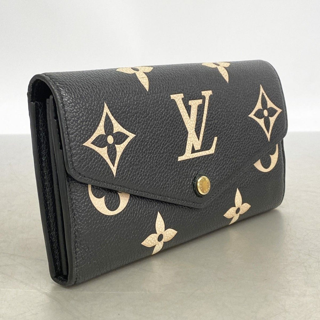 Louis Vuitton Wallet Monogram Empreinte Bicolor Portefeuille Sarah Black Beige — view 2