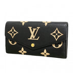 Louis Vuitton Wallet Monogram Empreinte Bicolor Portefeuille Sarah Black Beige