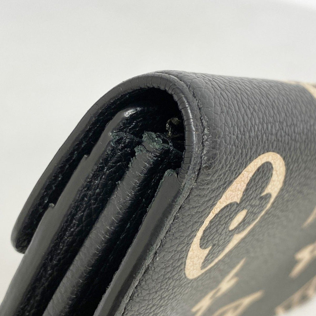 Louis Vuitton Wallet Monogram Empreinte Bicolor Portefeuille Sarah Black Beige — view 6