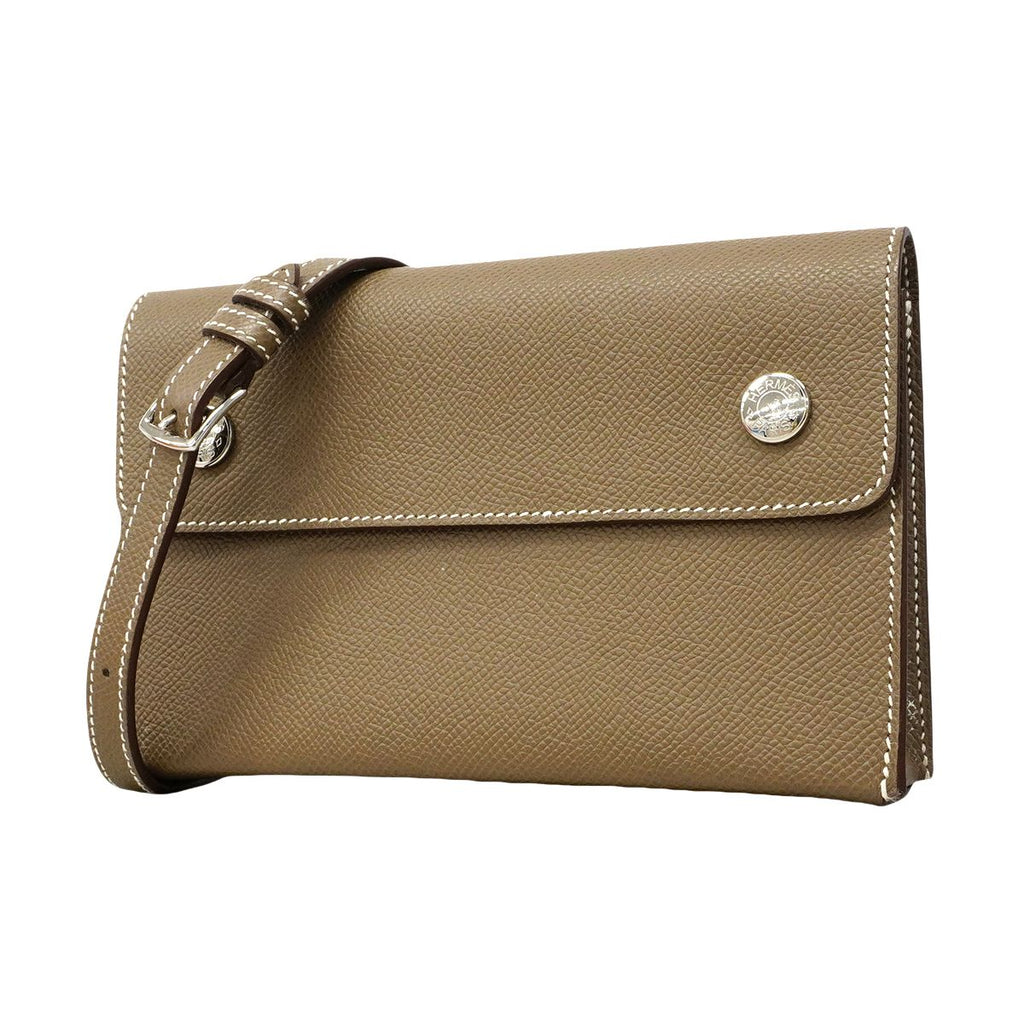 Hermes Shoulder Bag Naptoupe Veau Epsom Etoupe Silver