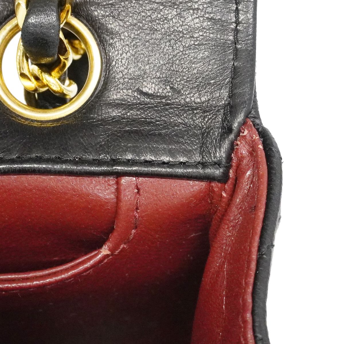 Chanel Shoulder Bag Quilted Lambskin Black Gold — view 8