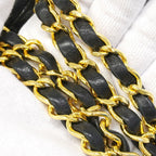 Chanel Shoulder Bag Quilted Lambskin Black Gold — view 9