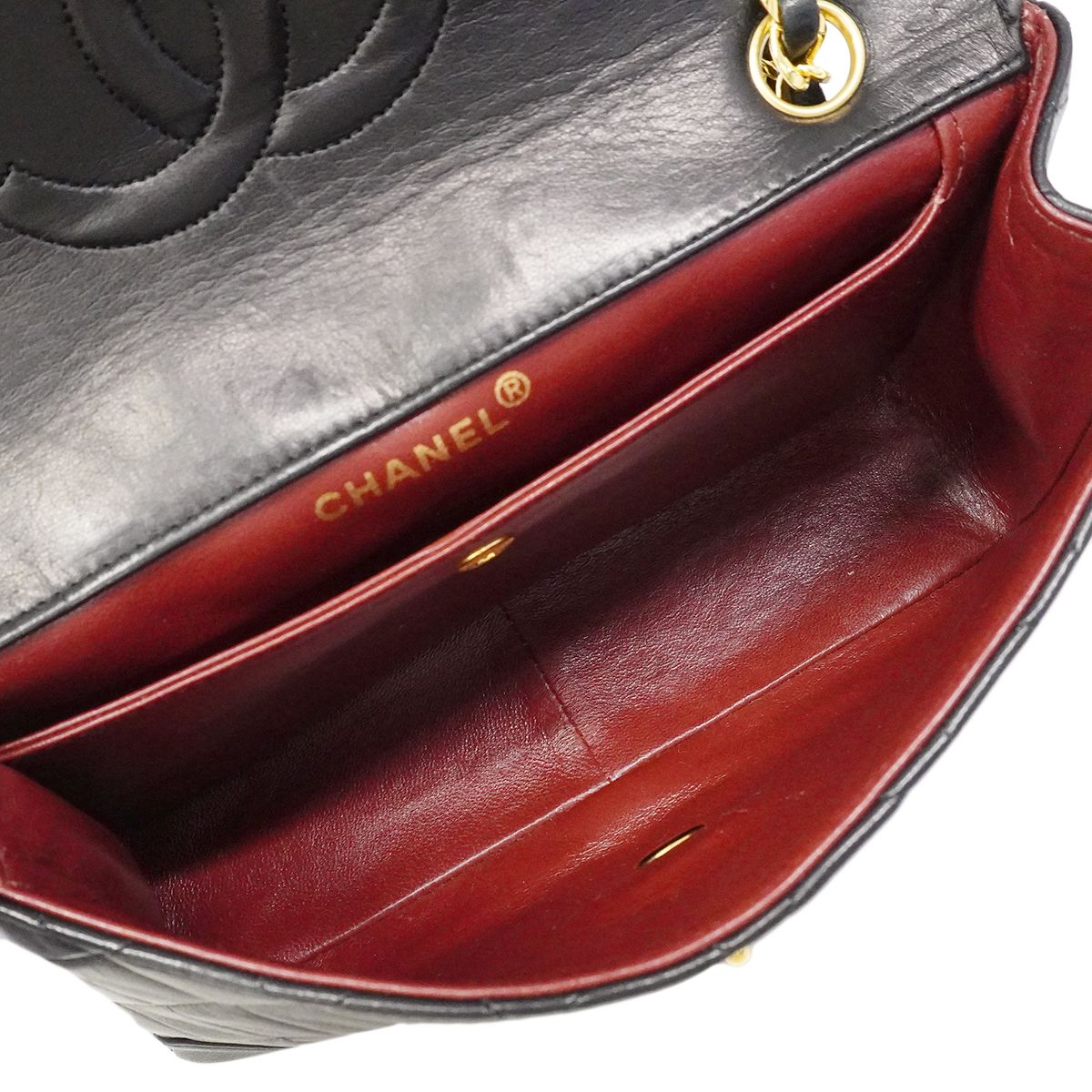 Chanel Shoulder Bag Quilted Lambskin Black Gold — view 4