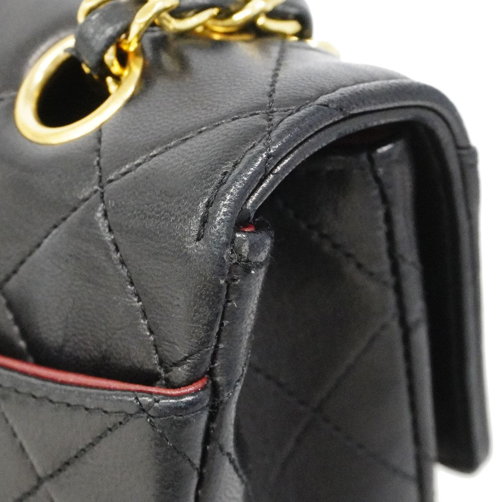 Chanel Shoulder Bag Quilted Lambskin Black Gold — view 7