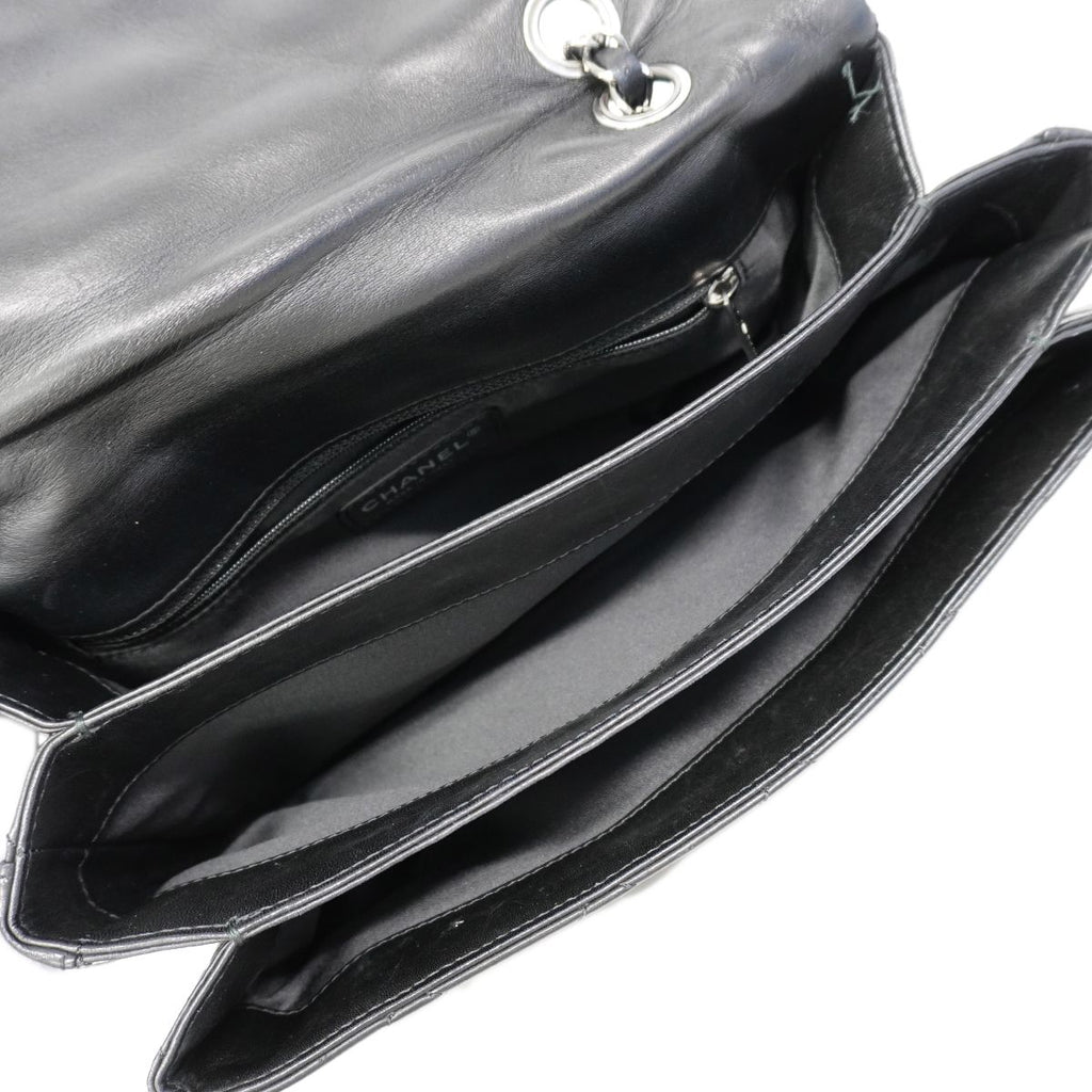 Chanel Shoulder Bag Quilted Lambskin Black Silver — view 4