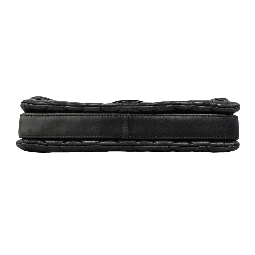 Chanel Shoulder Bag Quilted Lambskin Black Silver — view 3