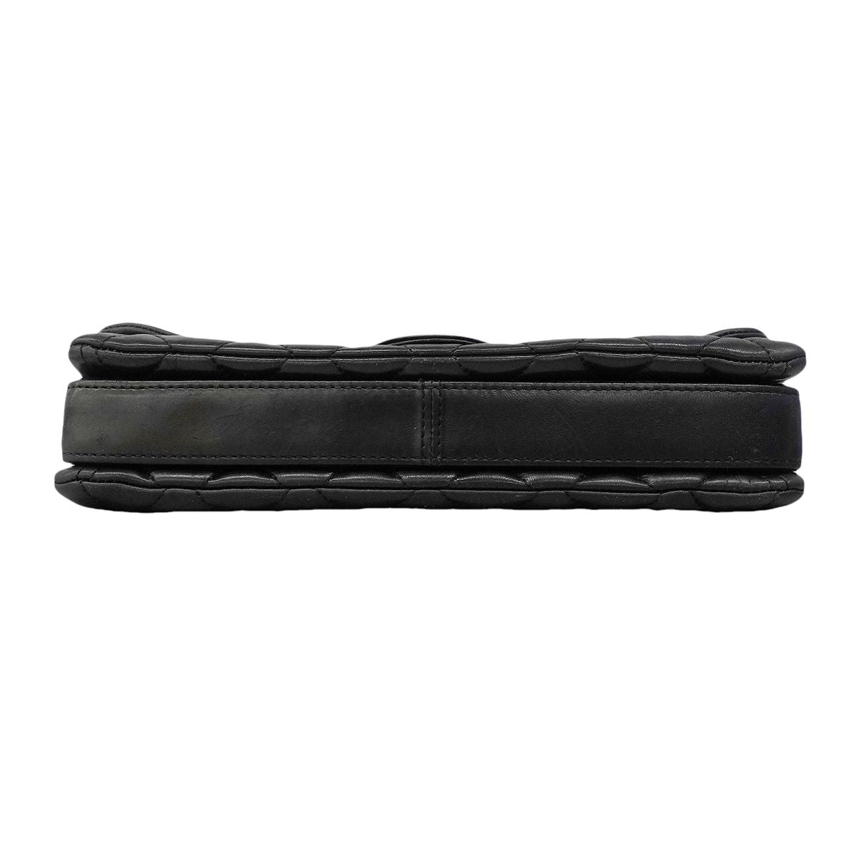 Chanel Shoulder Bag Quilted Lambskin Black Silver — view 3