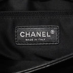 Chanel Shoulder Bag Quilted Lambskin Black Silver — view 5