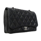 Chanel Shoulder Bag Quilted Lambskin Black Silver — view 2