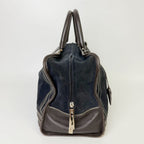 Loewe Anagram Amazona 36 Handbag Suede Leather Navy Dark Brown Vintage — view 4