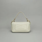 Chanel Blanc Stitch Shoulder Bag Calfskin Beige Gold Chain Bag CC Logo Turnlock — view 3