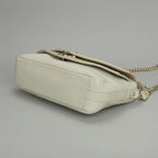 Chanel Blanc Stitch Shoulder Bag Calfskin Beige Gold Chain Bag CC Logo Turnlock — view 4