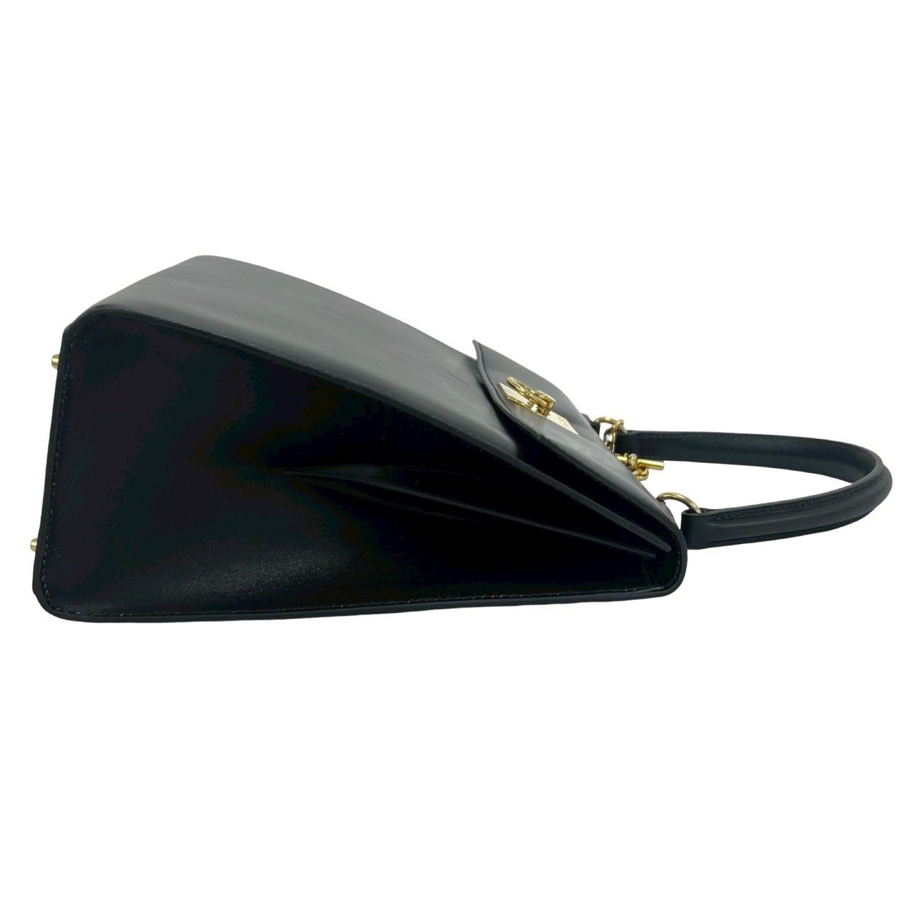 Celine Vintage Logo Ring Calf Leather Tote Black — view 6