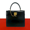 Celine Vintage Logo Ring Calf Leather Tote Black