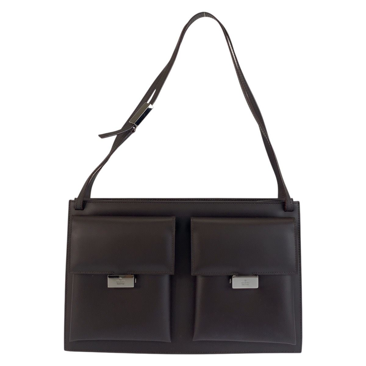 Gucci Double Pocket Brown Leather 001 Shoulder