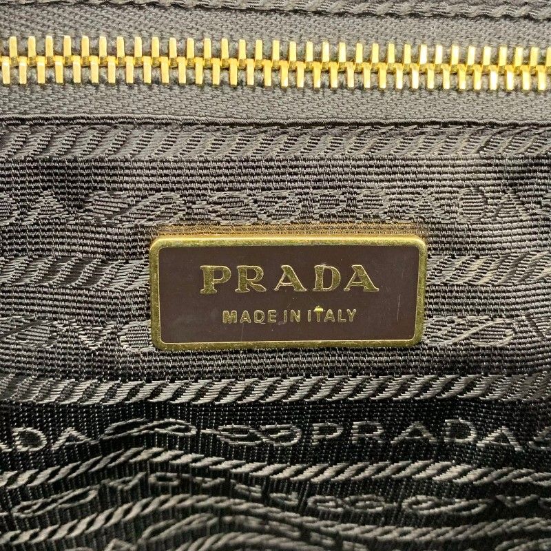 Prada Tote Bordeaux Gold Saffiano Leather Triangle Logo Handbag — view 7