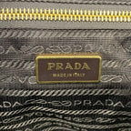 Prada Tote Bordeaux Gold Saffiano Leather Triangle Logo Handbag — view 7