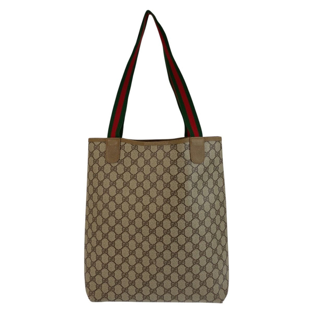 Gucci Vintage Sherry Line Beige GG Supreme Canvas Tote Shoulder — view 2