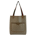 Gucci Vintage Sherry Line Beige GG Supreme Canvas Tote Shoulder