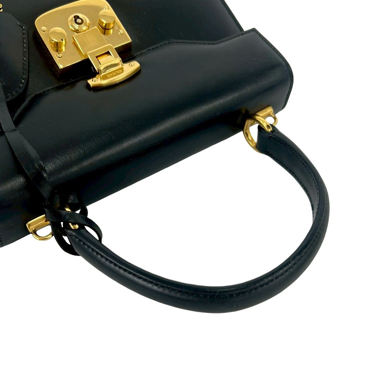 Gucci Vintage Ladylock Leather 2-Way Shoulder Bag Black — view 4