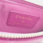 Chanel Wallet Coin Purse Purple Gold CC Logo Fragment Case Classic Zip Card — view 6