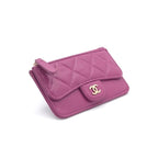 Chanel Wallet Coin Purse Purple Gold CC Logo Fragment Case Classic Zip Card — view 2