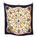 Hermes Carre 90 Pourvu Qu'on Ait L'ivresse Blue Silk Scarf