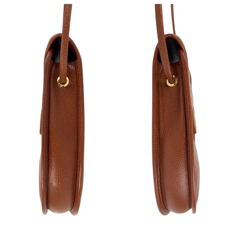 Saint Laurent Vintage YSL Brown Gold Leather Shoulder Bag Pochette — view 7