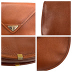 Saint Laurent Vintage YSL Brown Gold Leather Shoulder Bag Pochette — view 5