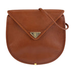Saint Laurent Vintage YSL Brown Gold Leather Shoulder Bag Pochette