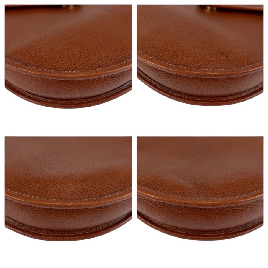 Saint Laurent Vintage YSL Brown Gold Leather Shoulder Bag Pochette — view 4