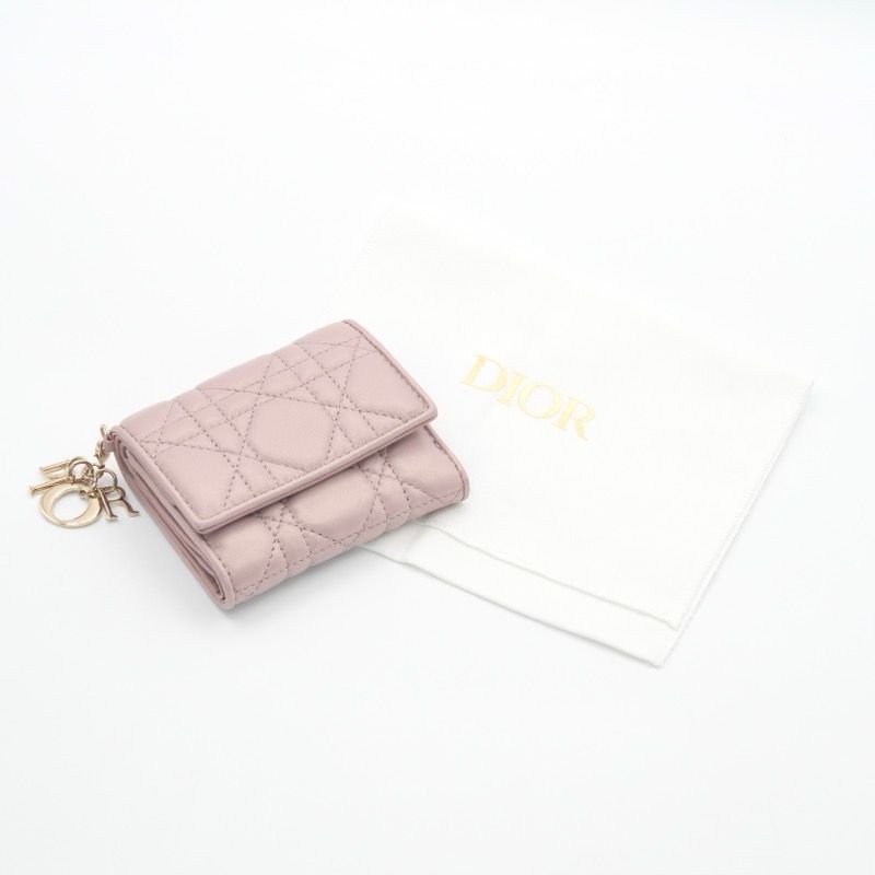 Dior Wallet Trifold Mini Pink Gold Lady Lotus Compact — view 9