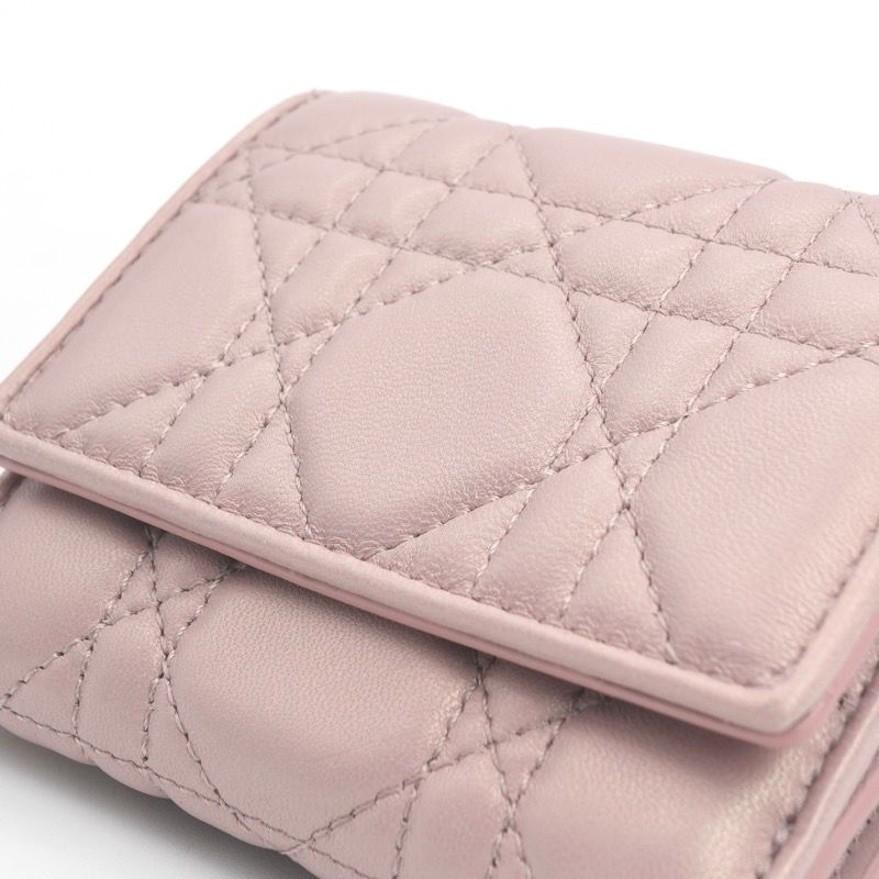 Dior Wallet Trifold Mini Pink Gold Lady Lotus Compact — view 4