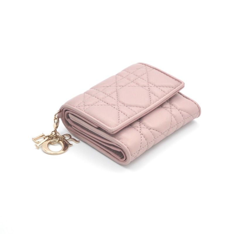 Dior Wallet Trifold Mini Pink Gold Lady Lotus Compact — view 2