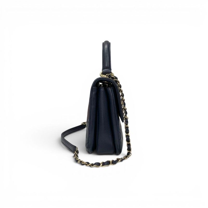 Chanel Trendy CC Shoulder Bag Navy Gold CC Logo Turnlock Chain 2-Way — view 2