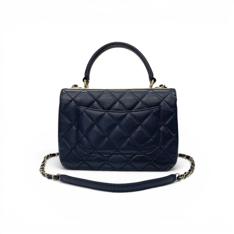 Chanel Trendy CC Shoulder Bag Navy Gold CC Logo Turnlock Chain 2-Way — view 3
