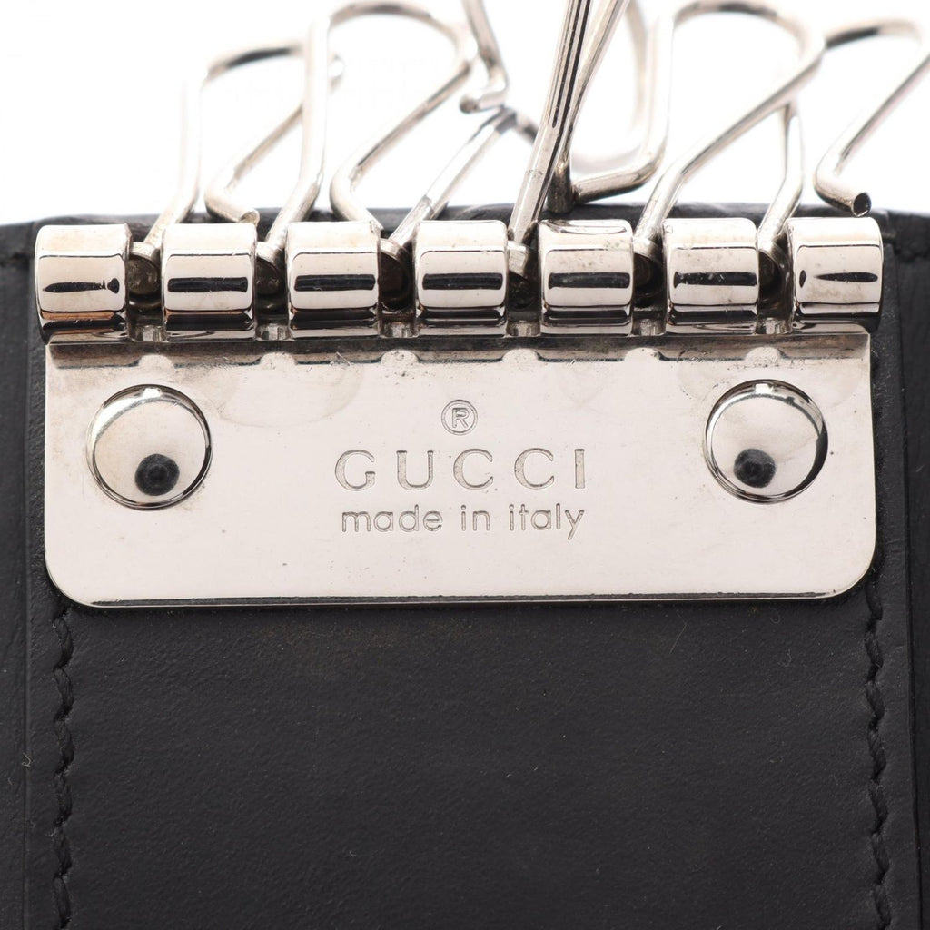 Gucci Key Case Guccissima 6 Rows Black Leather Guccissima Key Holder — view 4
