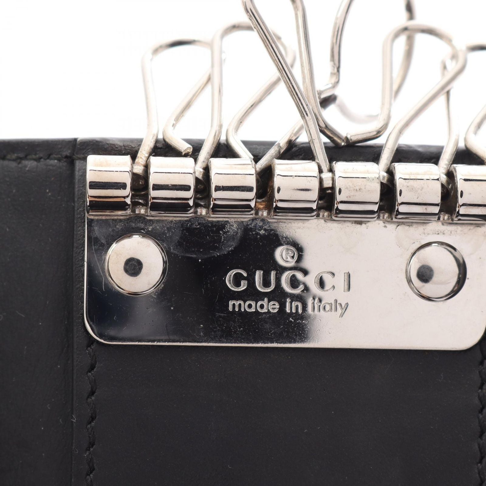 Gucci Key Case Guccissima 6 Rows Black Leather Guccissima Key Holder — view 5
