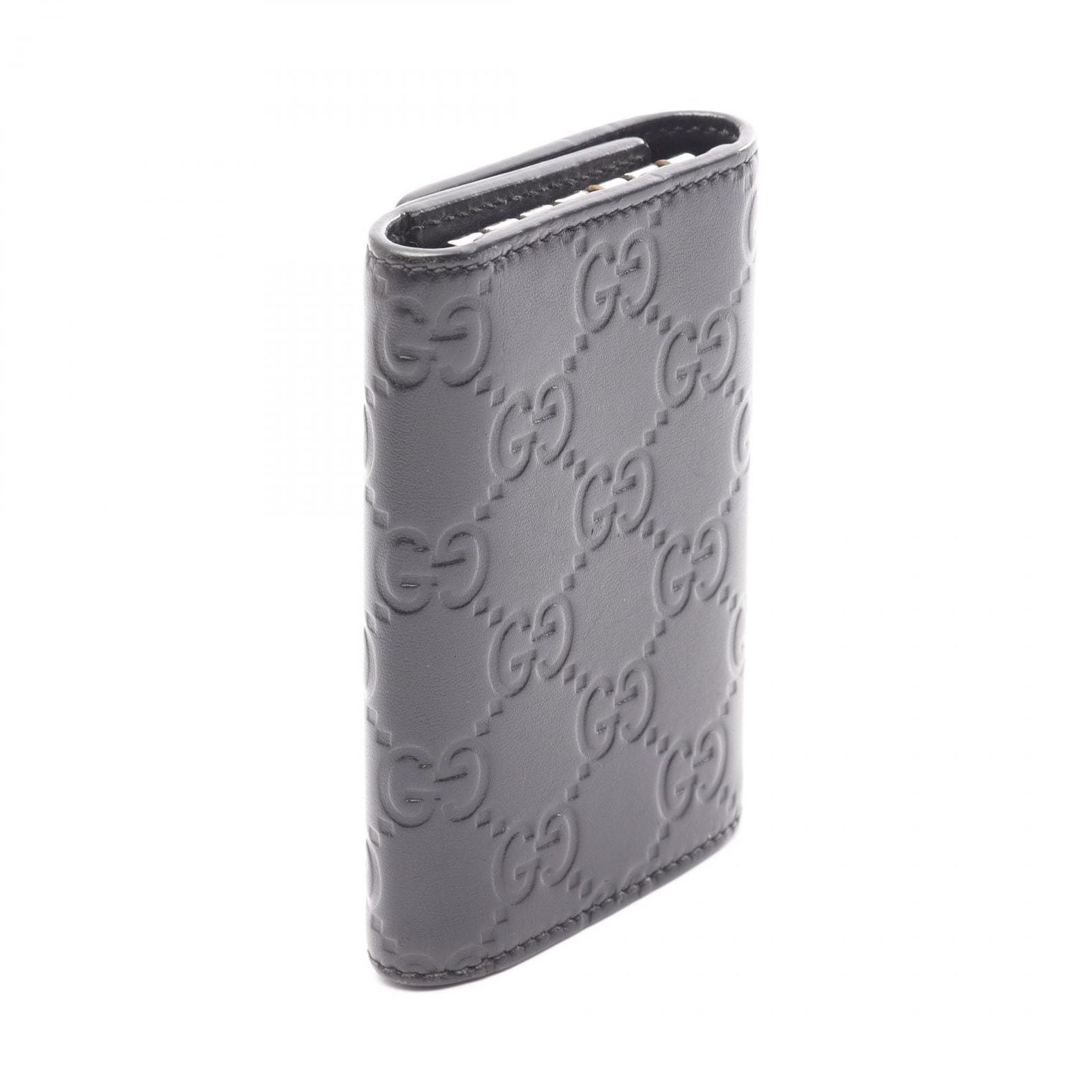 Gucci Key Case Guccissima 6 Rows Black Leather Guccissima Key Holder — view 2