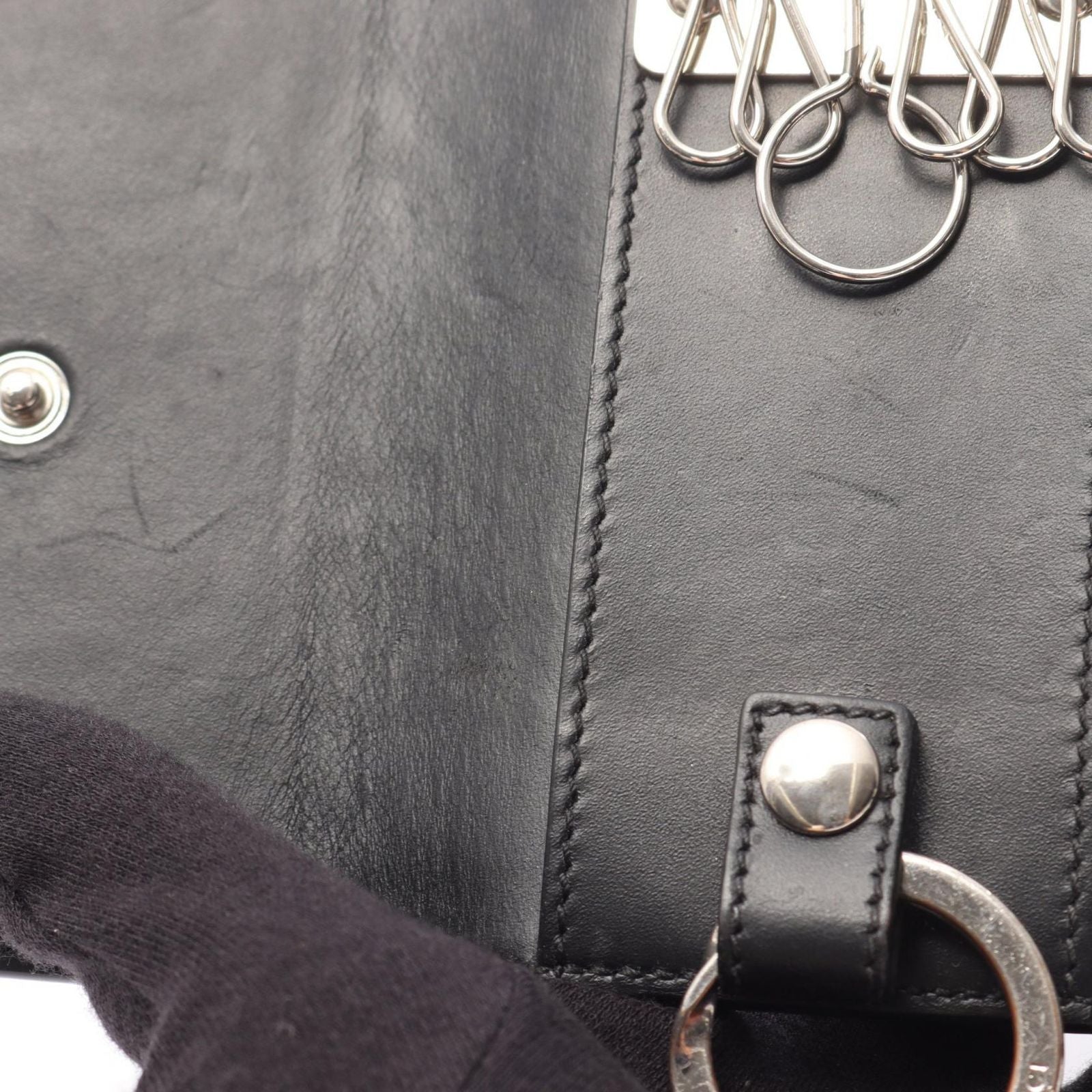 Gucci Key Case Guccissima 6 Rows Black Leather Guccissima Key Holder — view 7