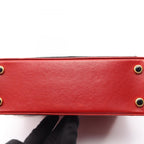 Chanel Shoulder Bag Quilted Red Navy Lambskin Bicolor Chain — view 9