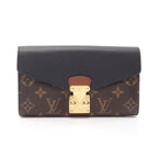 Louis Vuitton Bifold Wallet Portefeuille Pallas Monogram Noir Leather