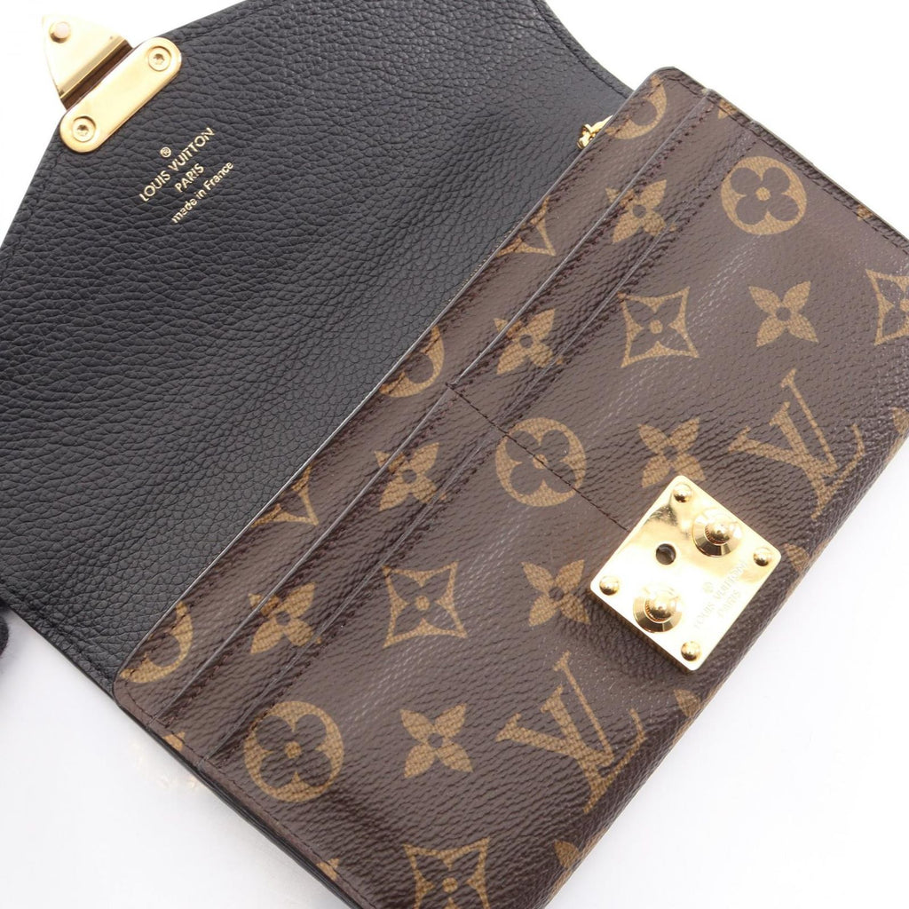 Louis Vuitton Bifold Wallet Portefeuille Pallas Monogram Noir Leather — view 6