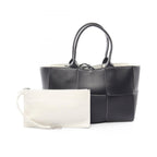 Bottega Veneta Tote Arco Maxi Intrecciato Black Leather Small
