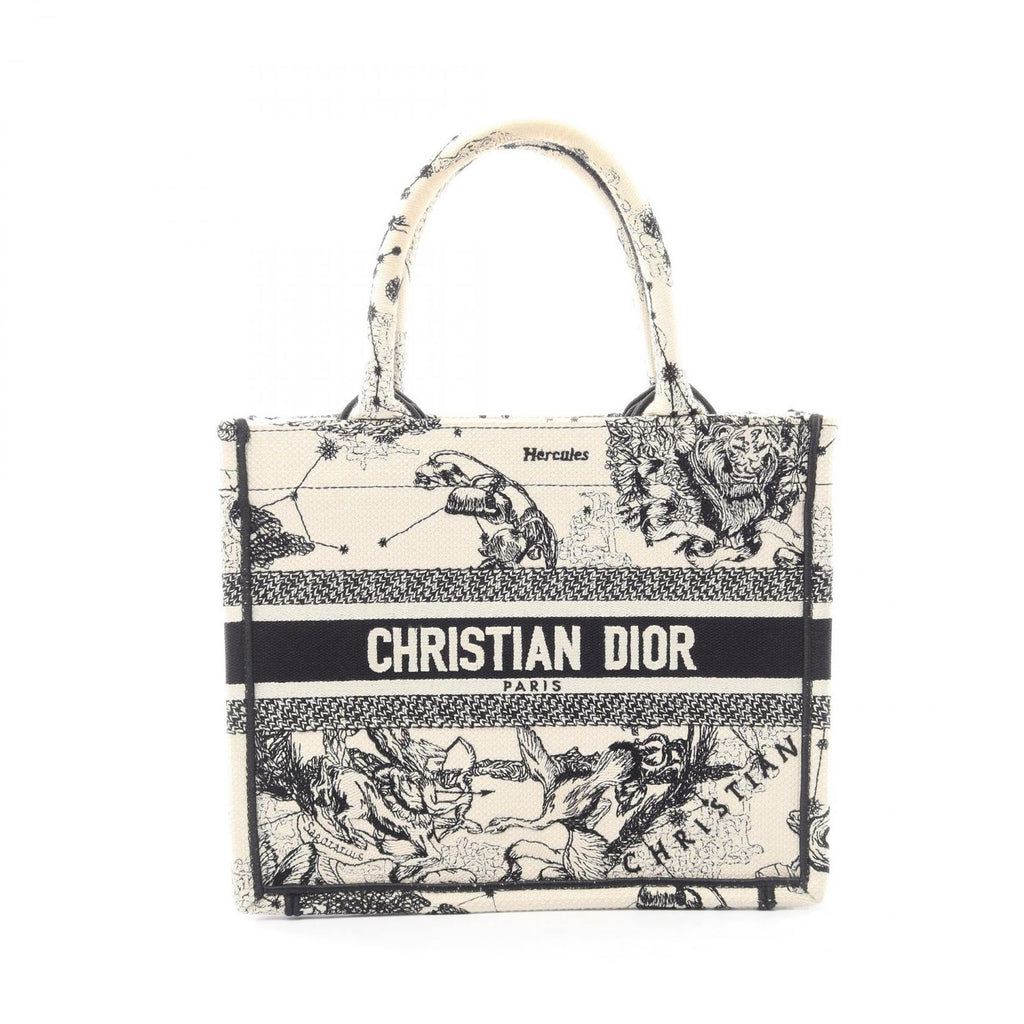 Dior Tote Book Small Zodiac White Black Canvas