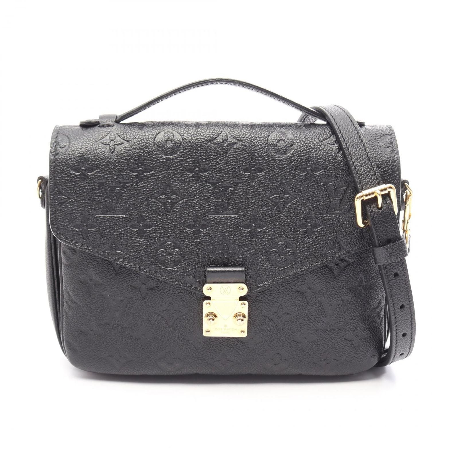 Louis Vuitton Handbag Pochette Metis MM 2-Way Noir Leather